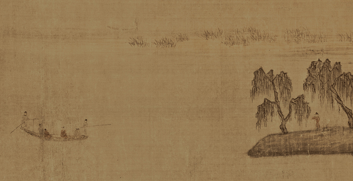 五代南唐 董源 夏景山口待渡图卷(全卷)绢本 人3 缩图