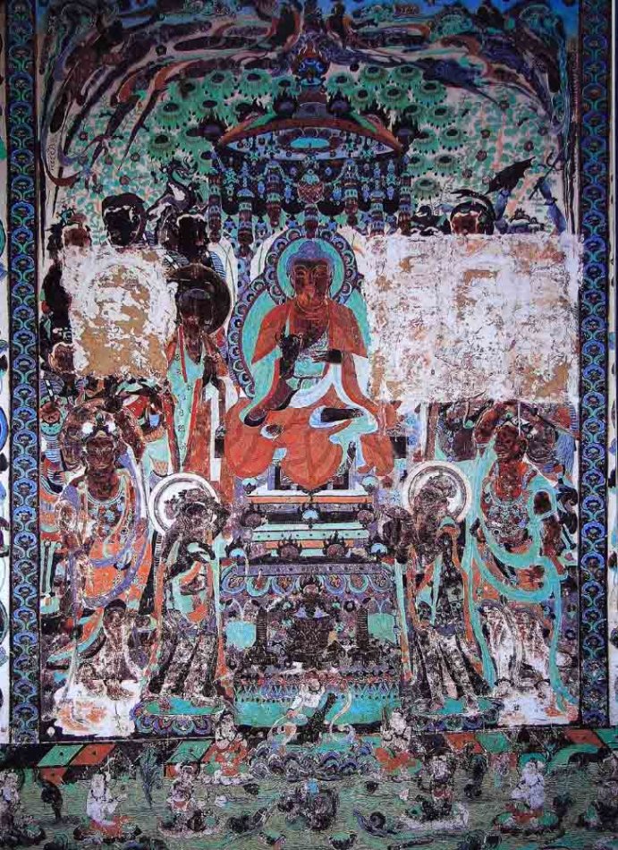 华尔纳剥离莫高窟第320窟壁画的痕迹。来源于吴琦松博客的博客