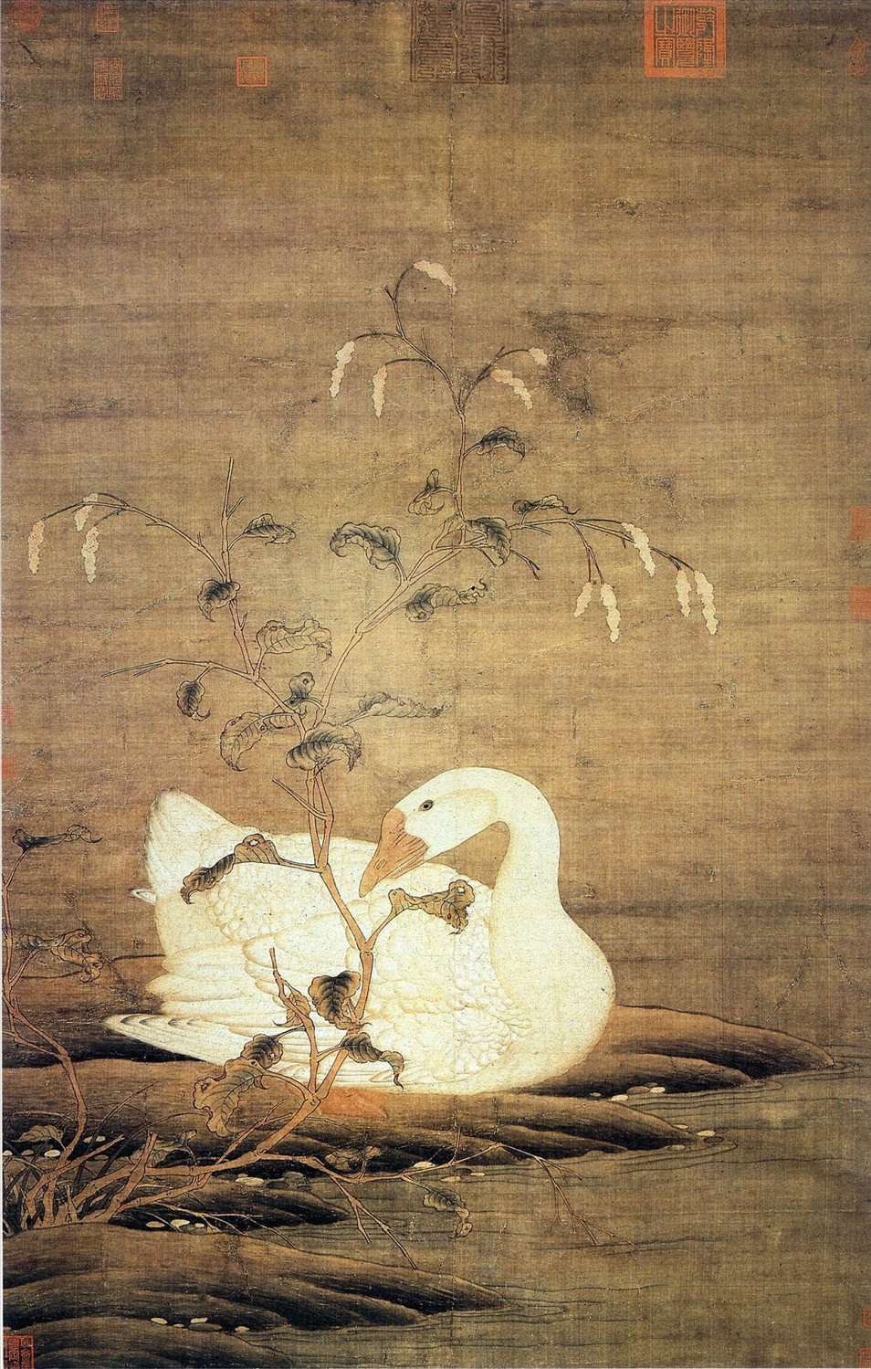 北宋 宋徽宗（传）红蓼白鹅 台北故宫藏