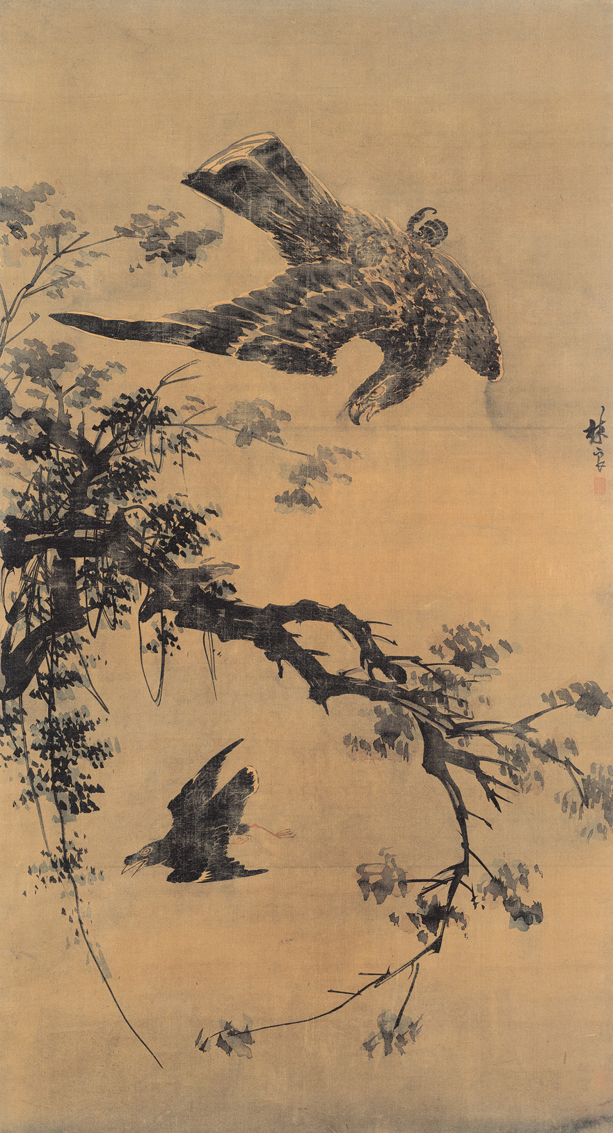 明 林良 秋鷹 台北故宫博物院藏（国宝级文物）