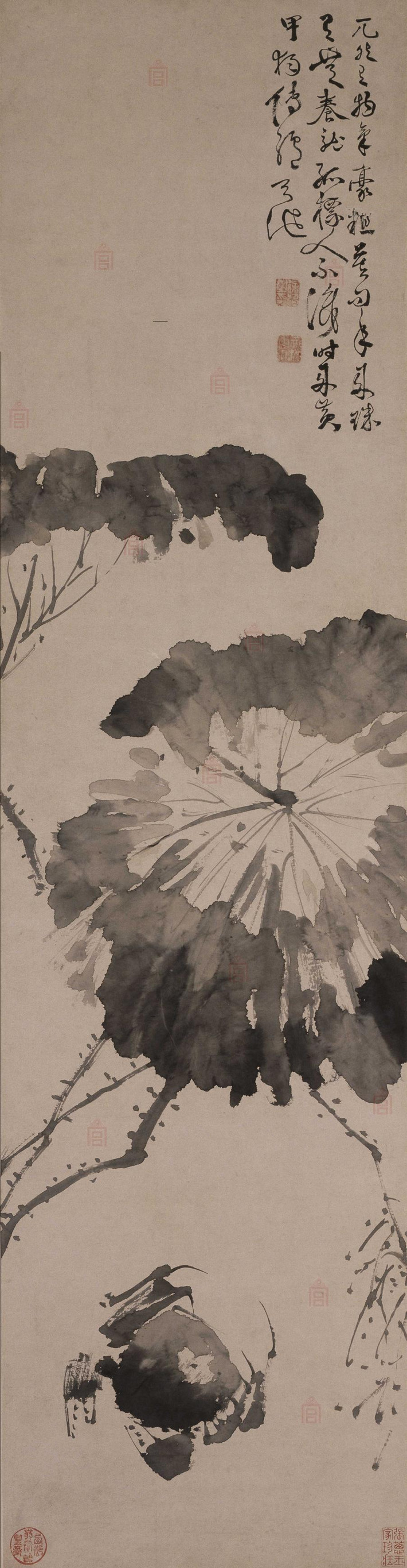 图四.png 徐渭 黄甲图 纸本墨笔 114.6×29.7cm 故宫博物院藏