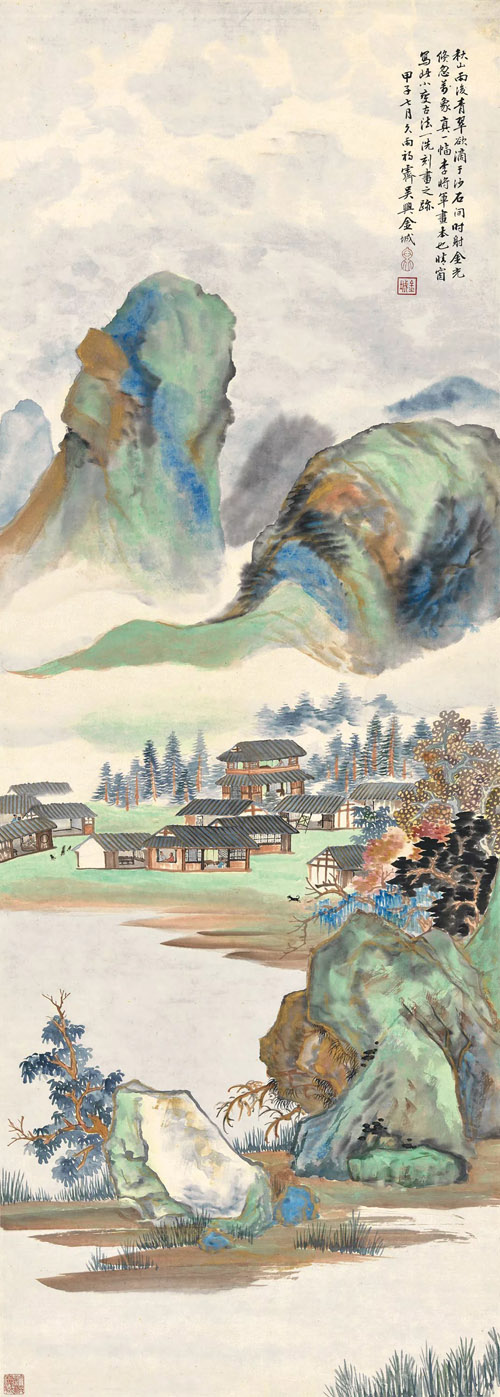 金城 《秋山雨后》 1924年 118cm×42cm 纸本设色 中国美术馆藏 缩图