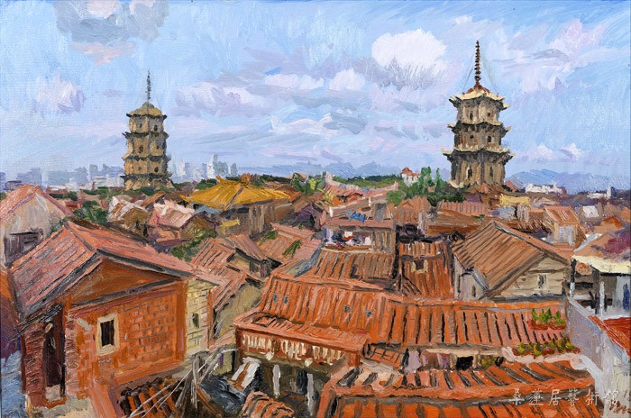 1 张路江 东西塔 120×80cm 缩图2