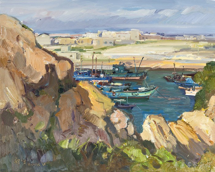 7 郭宁 沙堤渔村 100×80cm 缩图2