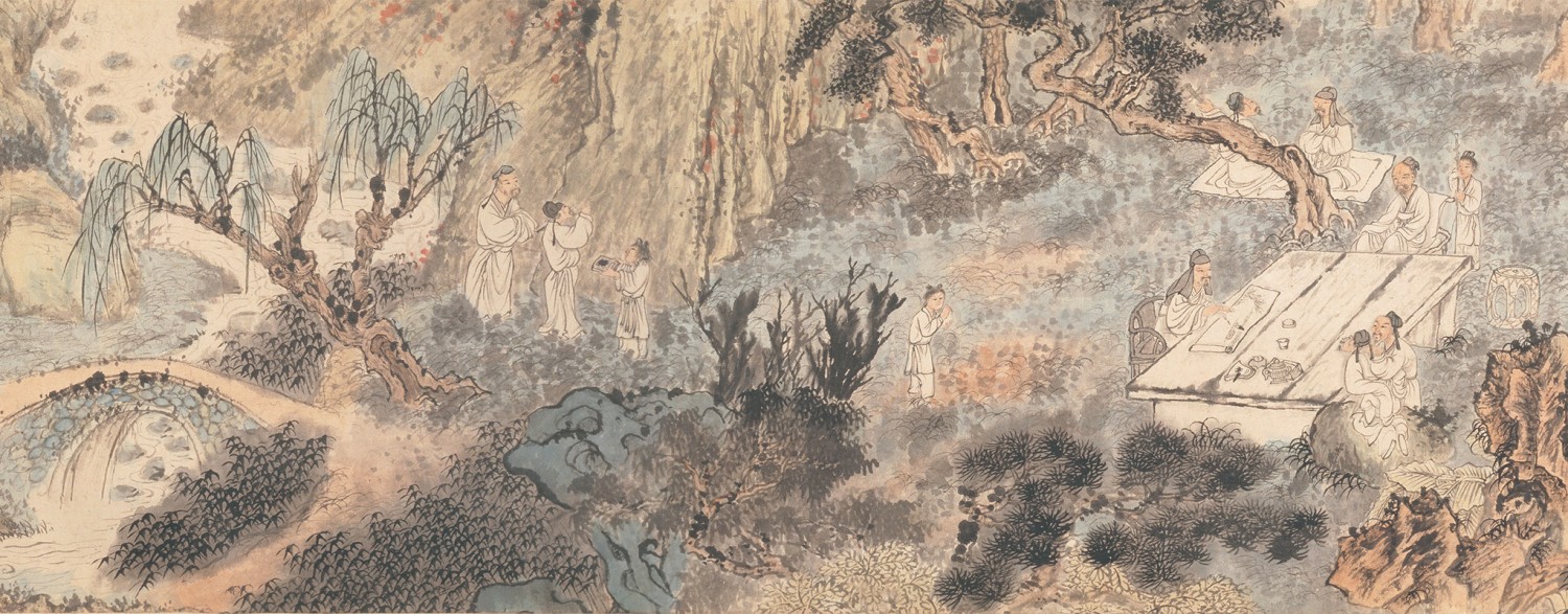 清 石涛 西园雅集图轴 局部3.jpg