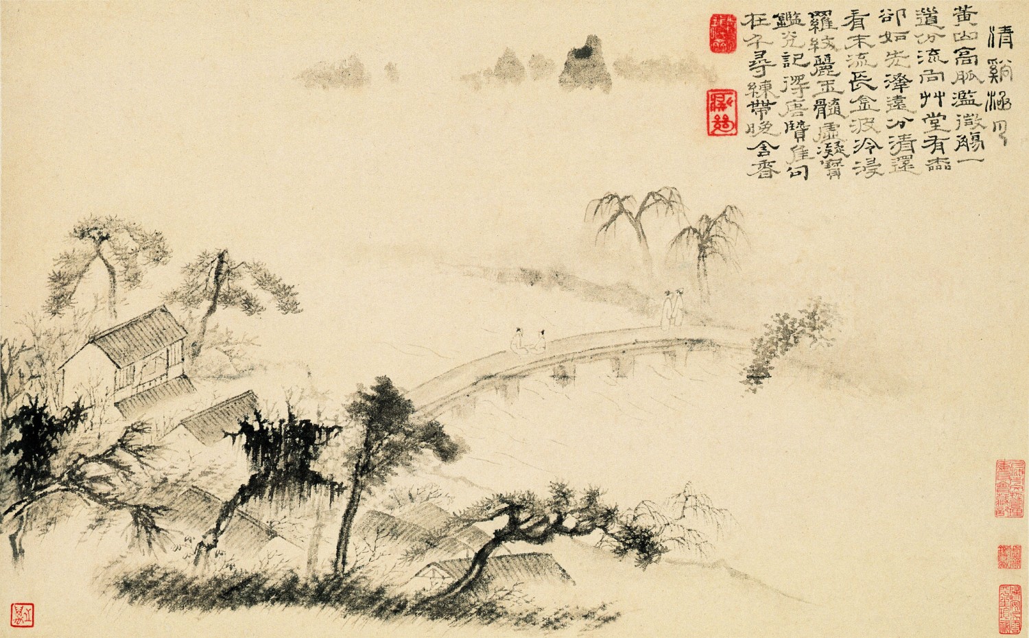 三、《清溪涵月》（水墨）
