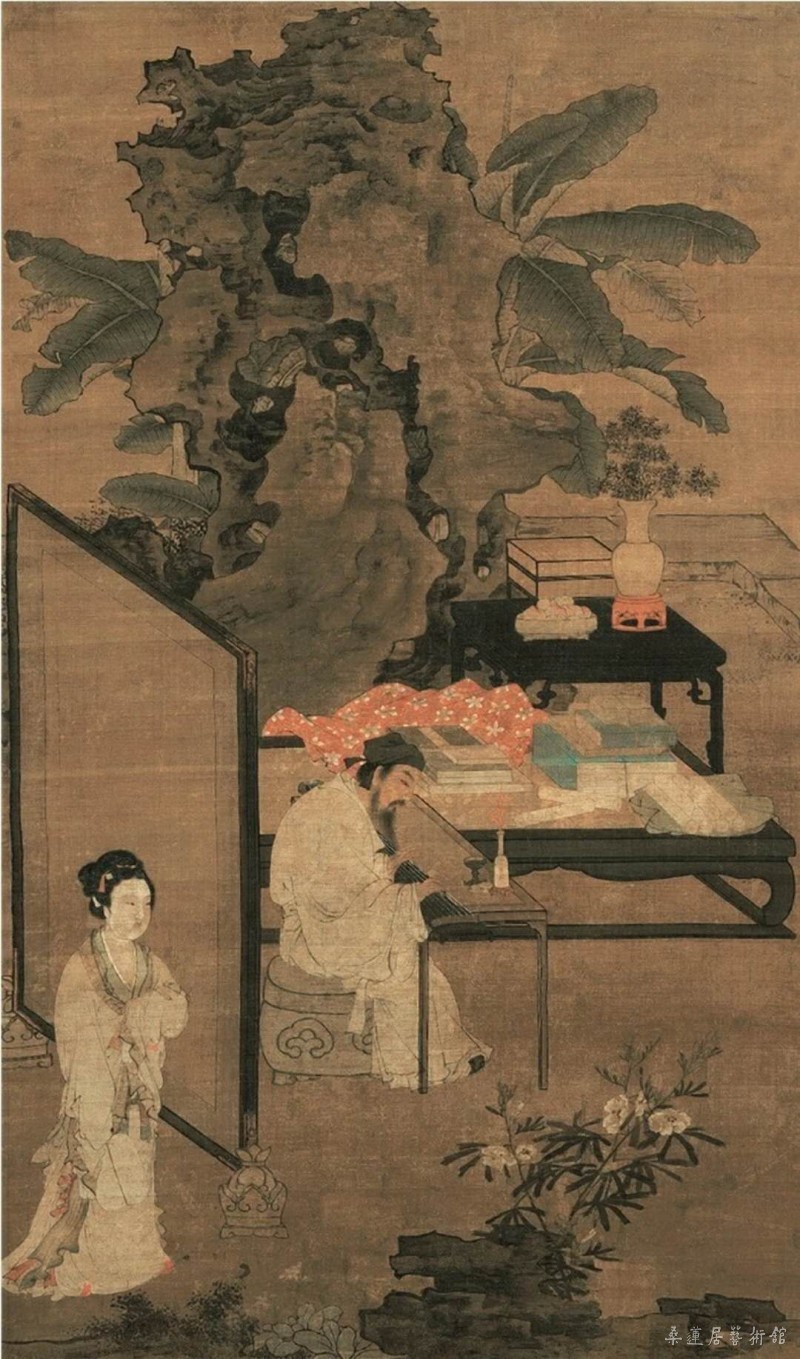 （明）杜堇 听琴图