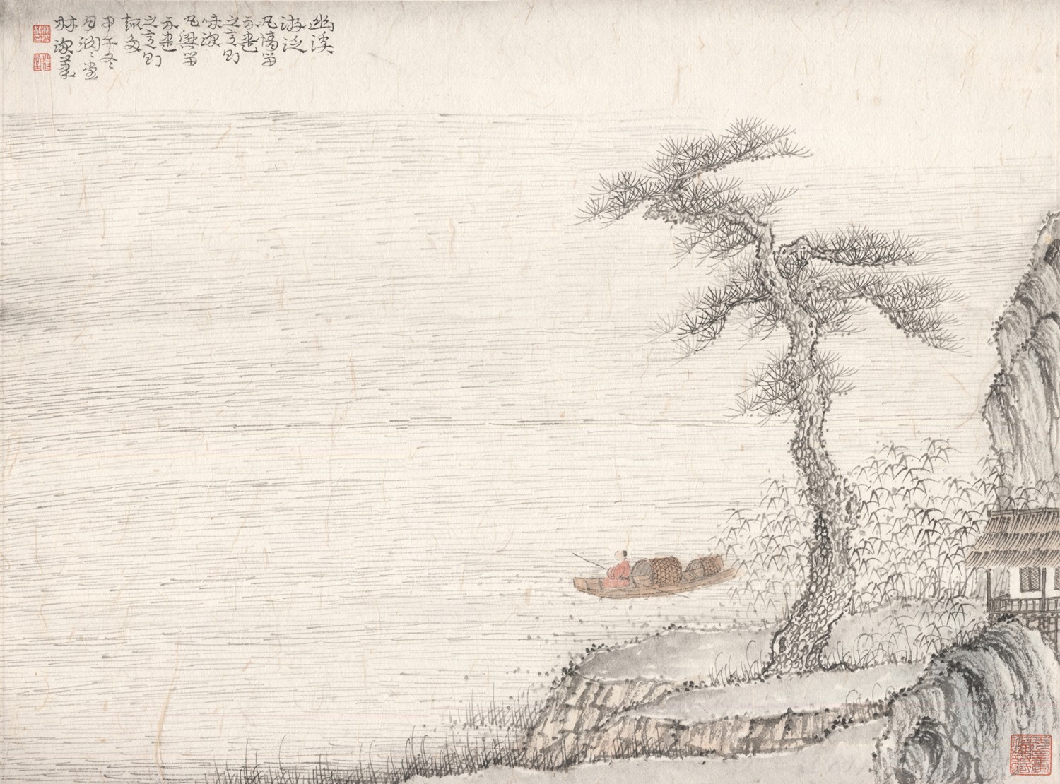 林深 幽溪游泛 甲午（2014年）作