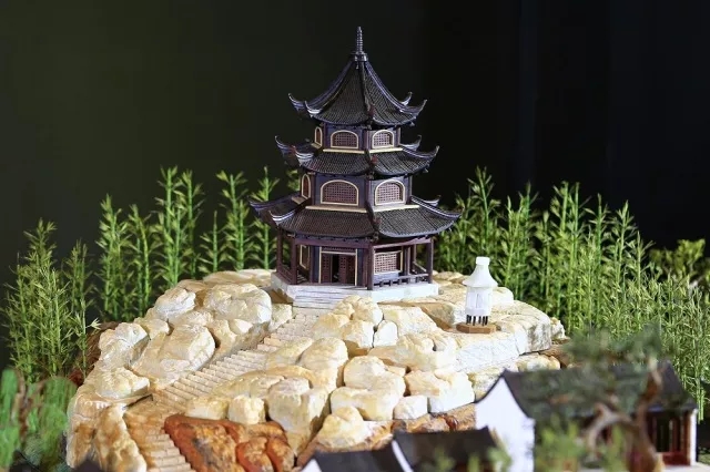 现存于中国园林博物馆的止园精雕模型局部——大慈悲阁
