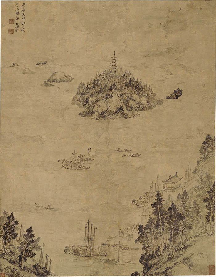 张宏《金山胜概图》 124×97cm 南京博物院藏