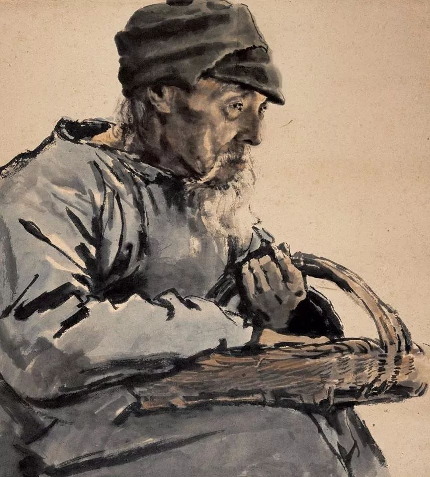 蒋兆和《卖小吃的老人》 74×56cm 1936年