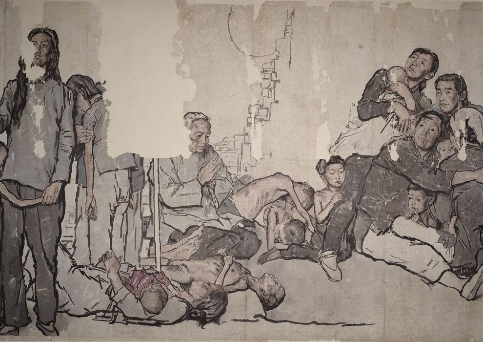 蒋兆和《流民图》局部3 1943年作