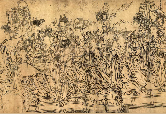 北宋 武宗元《朝元仙仗图》卷 绢本墨笔 44.3×580cm 王季迁旧藏 局部1 缩图