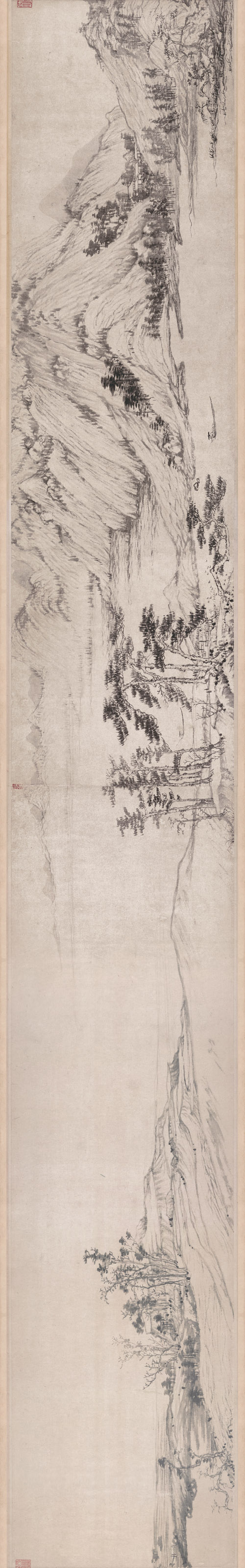 元 黄公望 富春山居图完美合璧卷（剩山，无用师）纸本 33×1036.9cm 局部4 旋转 缩图
