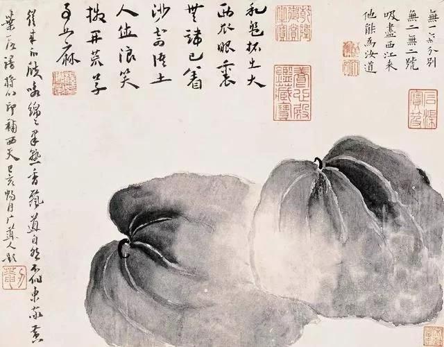 清 八大山人 传綮写生图之西瓜 31.5cm×24.5cm 1659 台北故宫博物院藏 1