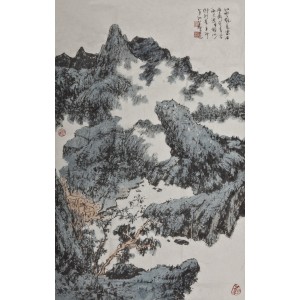 江云石壁图