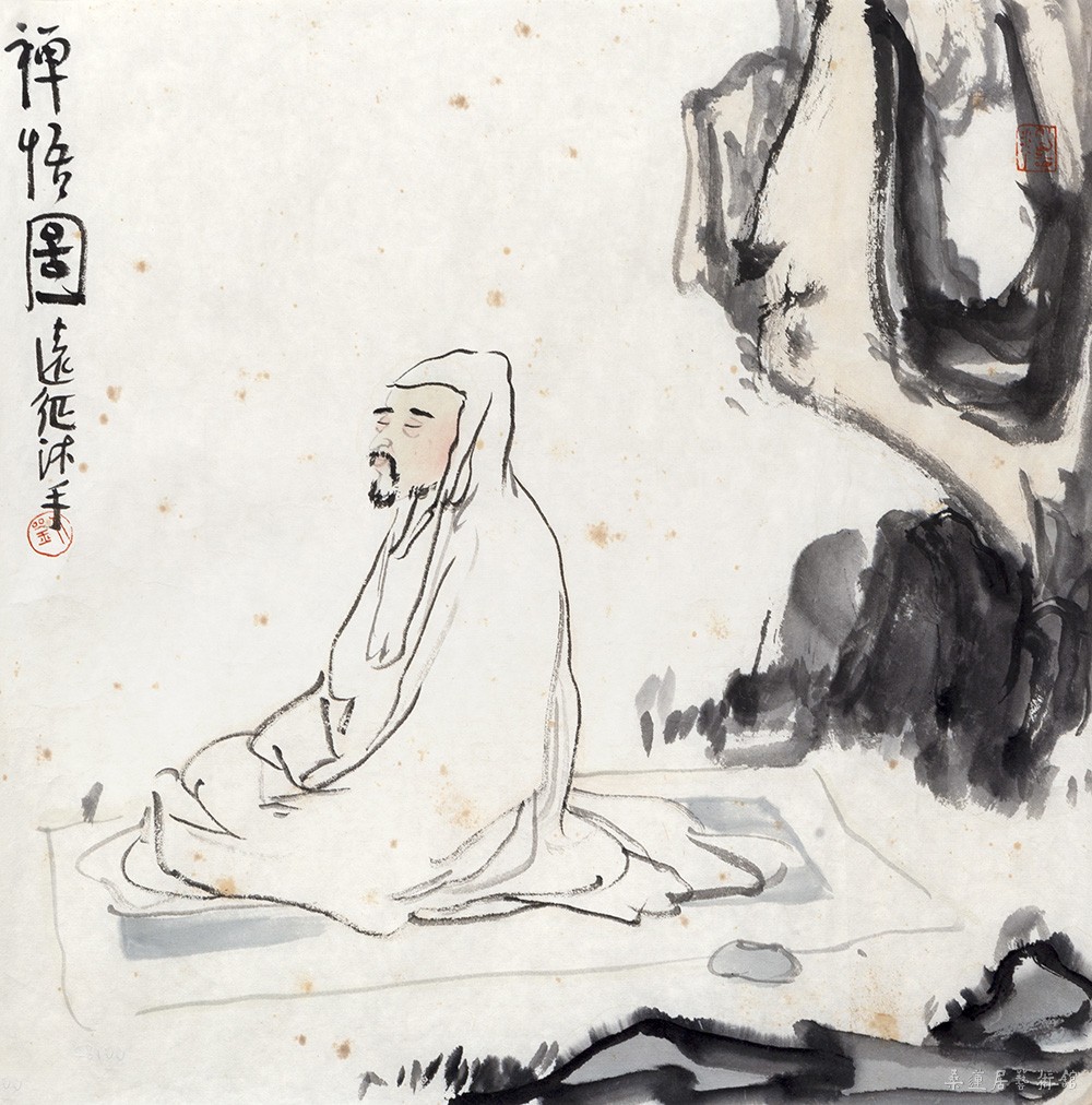 w182 刘远征 禅悟图（罗汉图） 34×34cm 设色纸本软片 缩图2