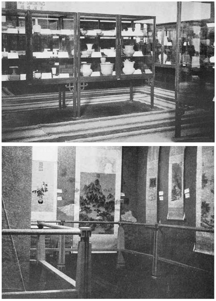 “伦敦中国艺术国际展览会上海预展会”瓷器陈列室旧影 摄于1935年 故宫博物院藏 拼2